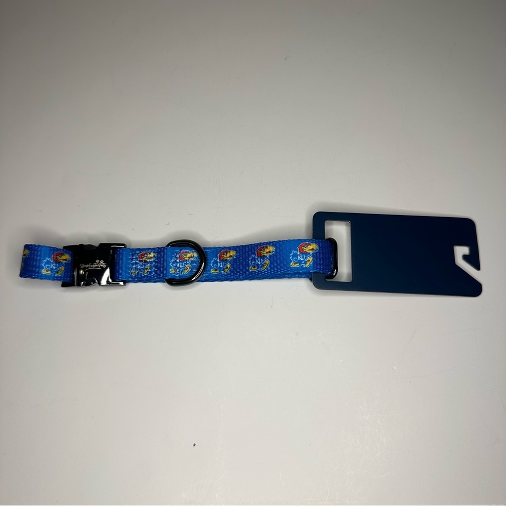 Kansas Jayhawks Pet Collar Sz M NCAA Officially Licensed Team Logo Chrome NEW
